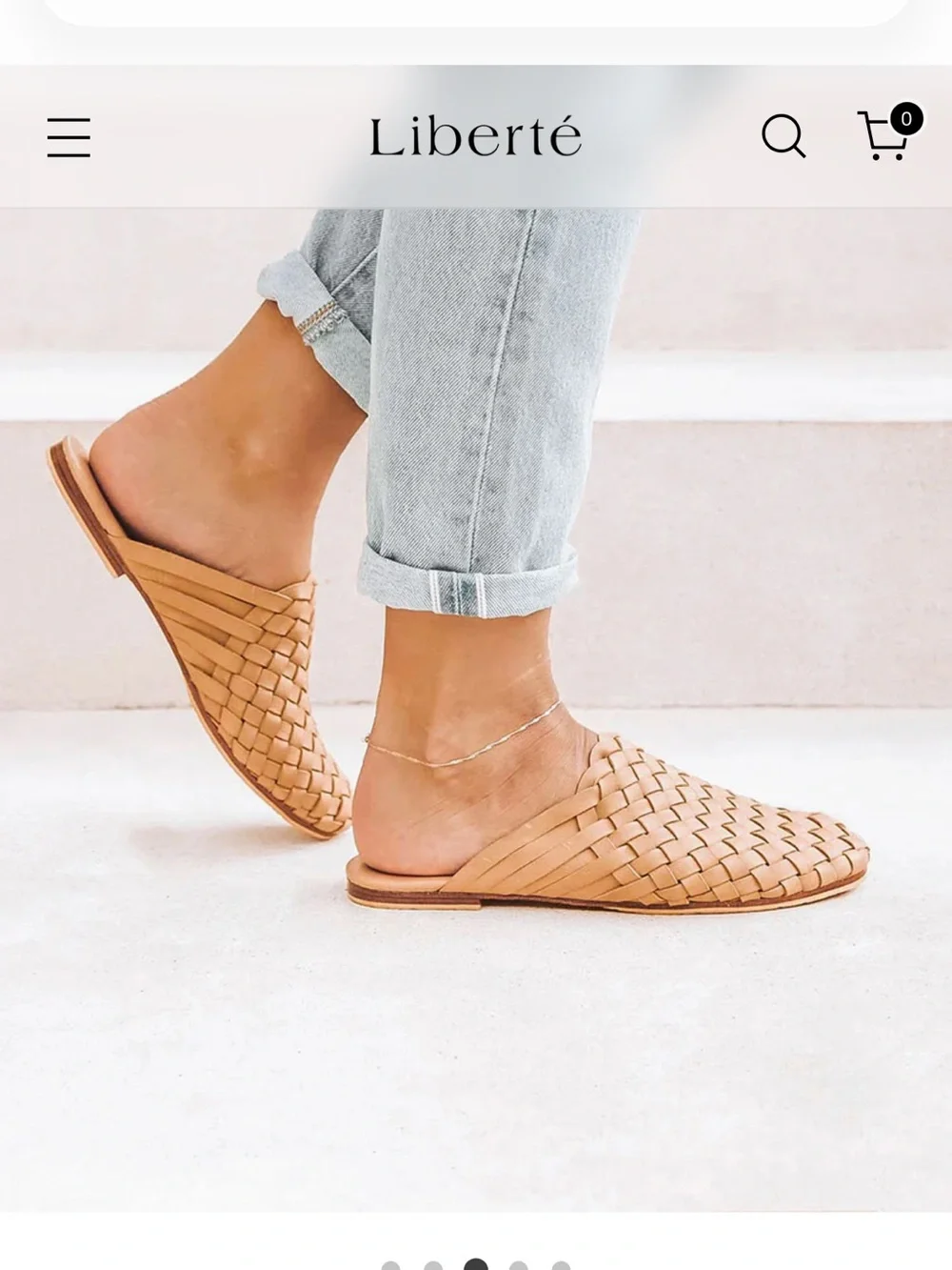 Liberte tulum woven Mule in cream - Picture 1 of 3